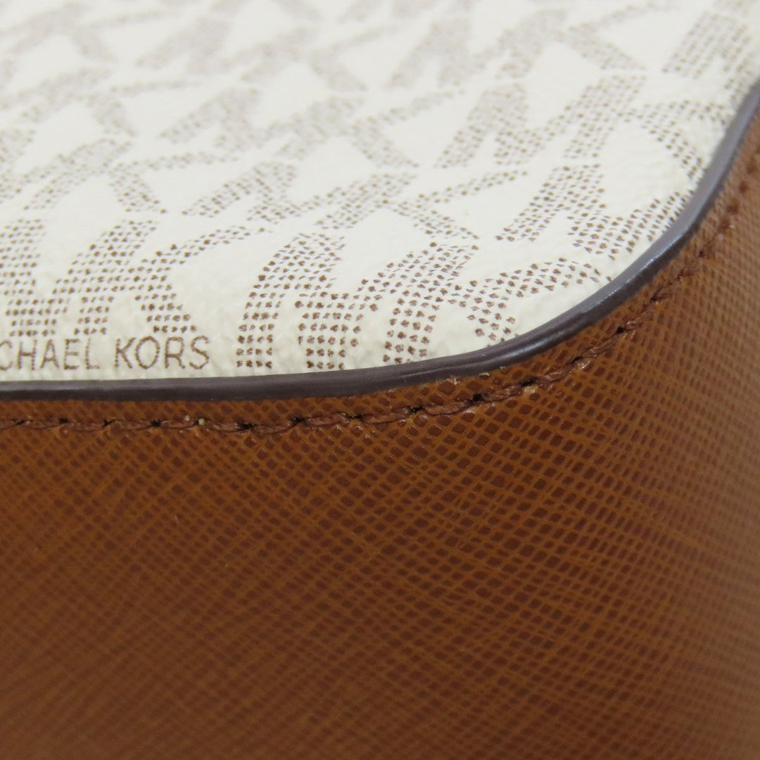 MICHAEL KORS Shoulder Bag PVC Brown MK signature Women Used Authentic