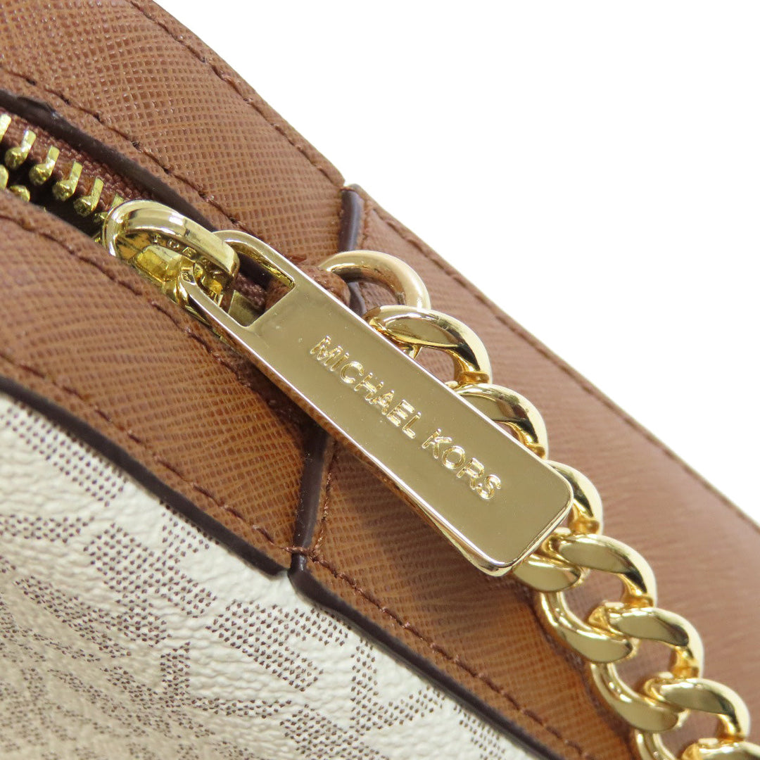 MICHAEL KORS Shoulder Bag PVC Brown MK signature Women Used Authentic