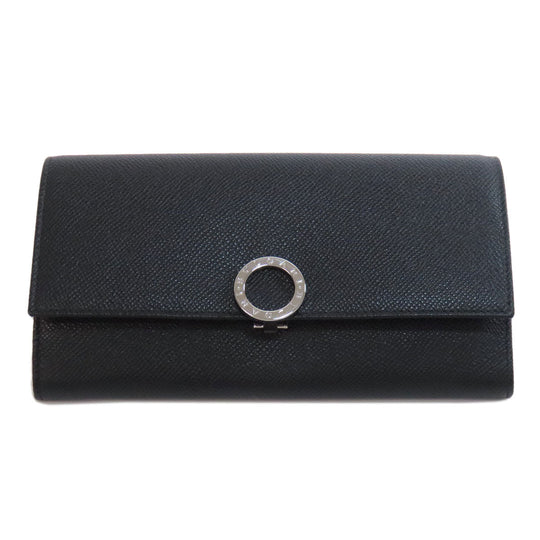 BVLGARI Long Wallet Purse leather black Bulgari Bulgari