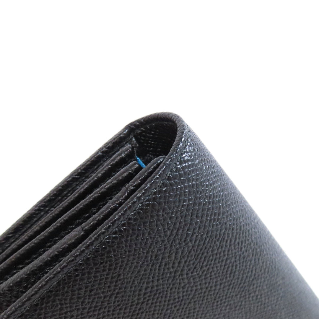 BVLGARI Long Wallet Purse leather black Bulgari Bulgari