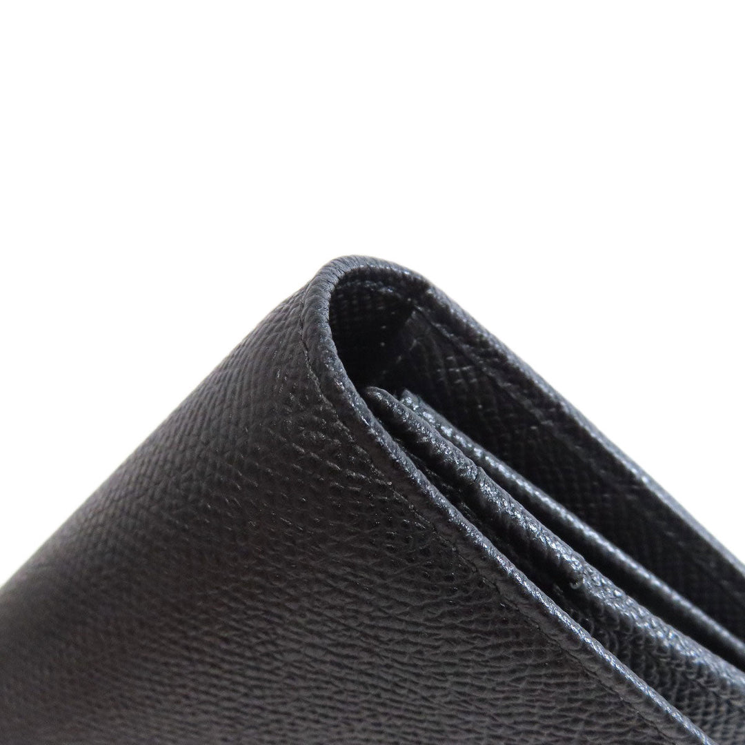 BVLGARI Long Wallet Purse leather black Bulgari Bulgari