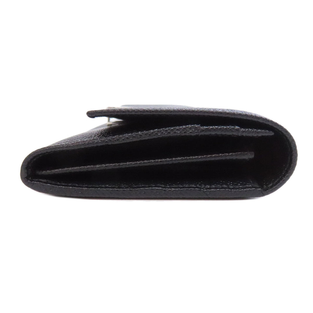 BVLGARI Long Wallet Purse leather black Bulgari Bulgari