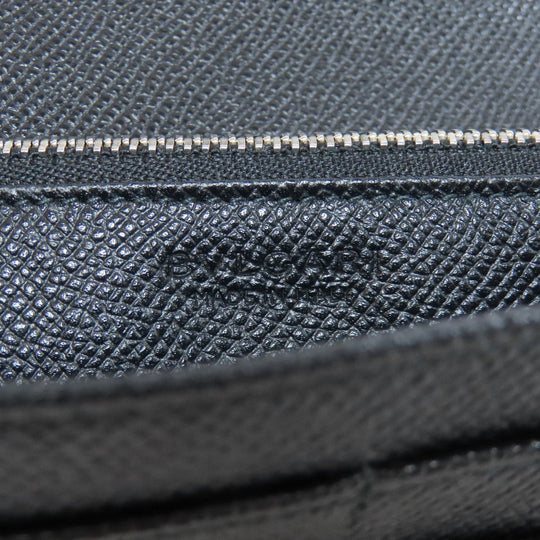 BVLGARI Long Wallet Purse leather black Bulgari Bulgari