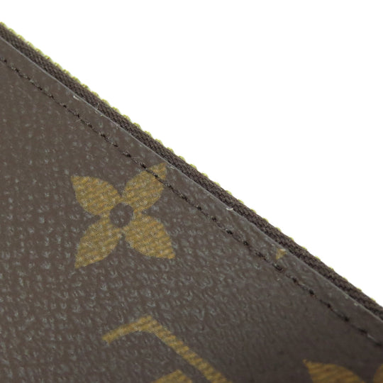 LOUIS VUITTON Long Wallet Purse M41894 Monogram canvas Brown Zippy wallet Women Used Authentic