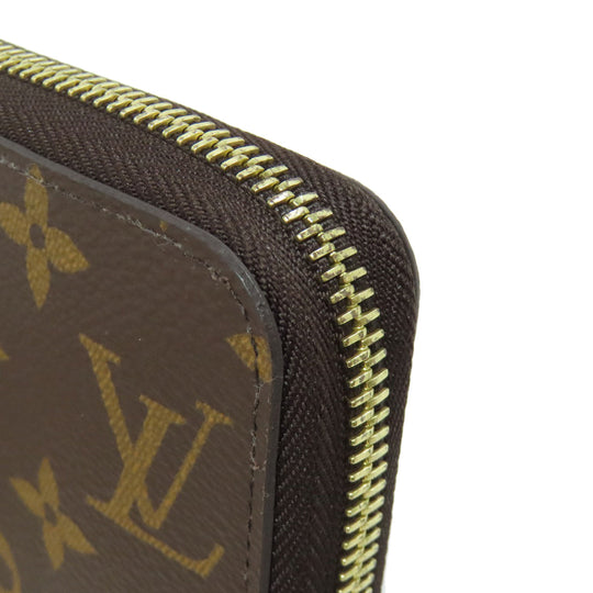 LOUIS VUITTON Long Wallet Purse M41894 Monogram canvas Brown Zippy wallet Women Used Authentic
