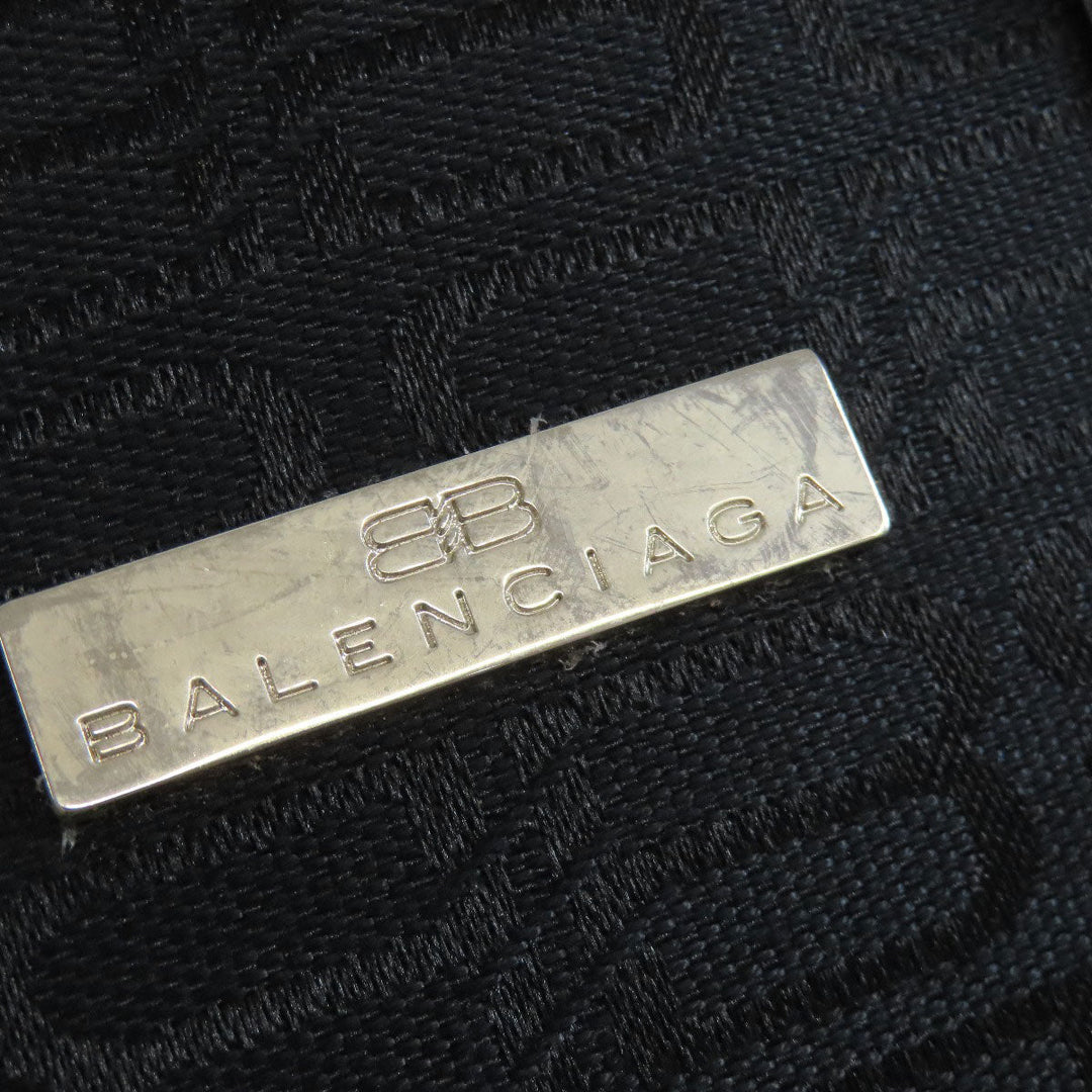 BALENCIAGA Handbag canvas black BB all over pattern Women Used Authentic