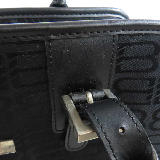 BALENCIAGA Handbag canvas black BB all over pattern Women Used Authentic
