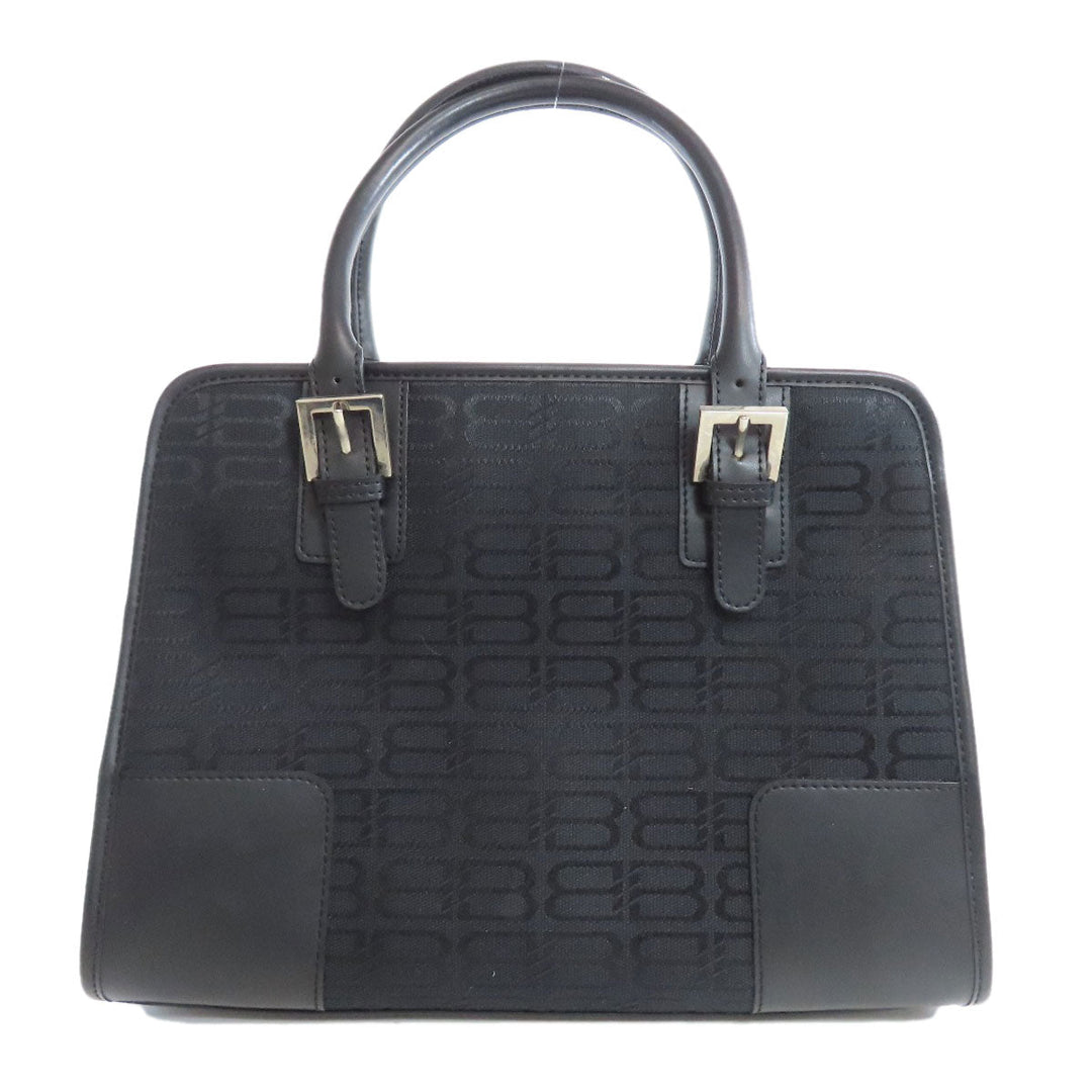 BALENCIAGA Handbag canvas black BB all over pattern Women Used Authentic