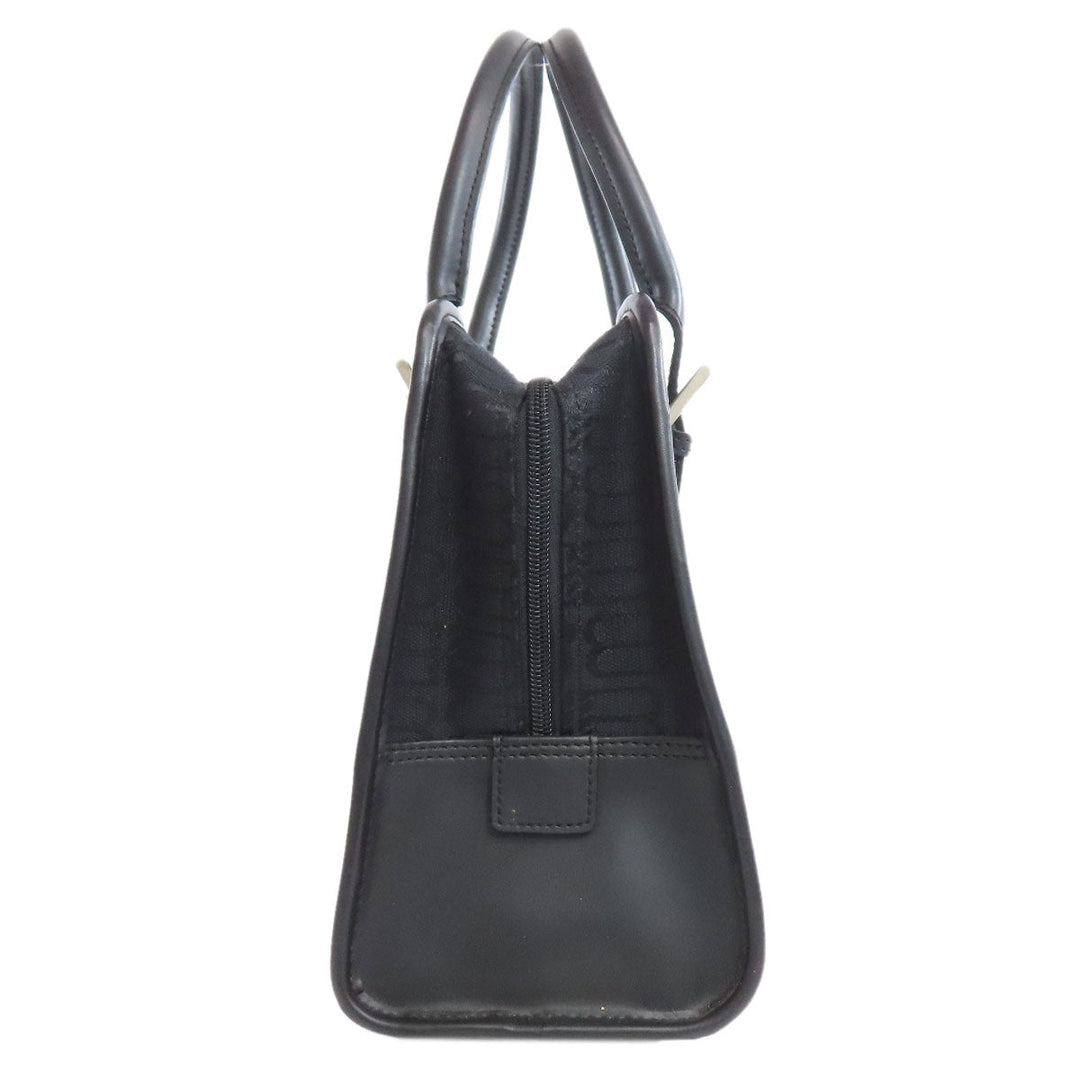 BALENCIAGA Handbag canvas black BB all over pattern Women Used Authentic