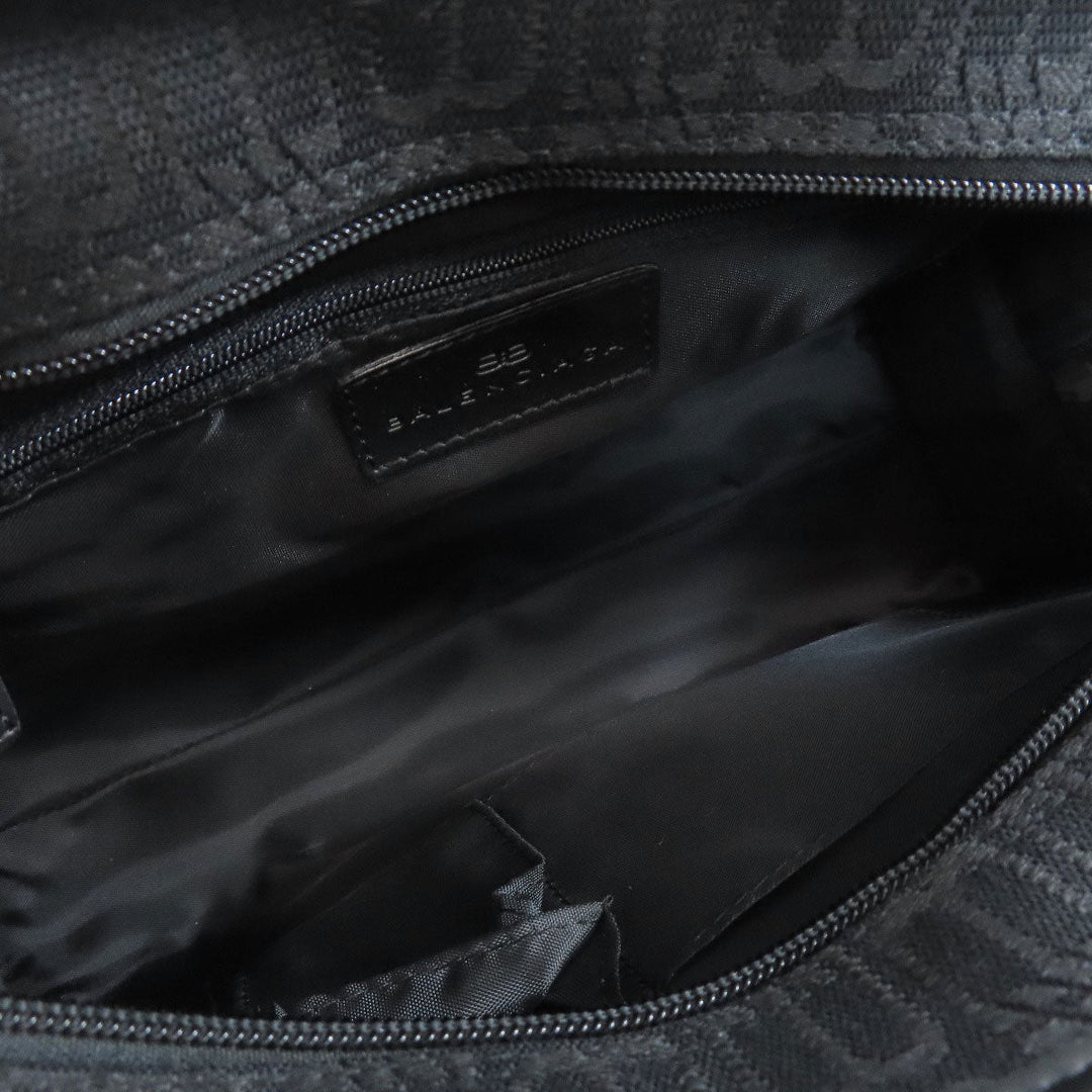 BALENCIAGA Handbag canvas black BB all over pattern Women Used Authentic