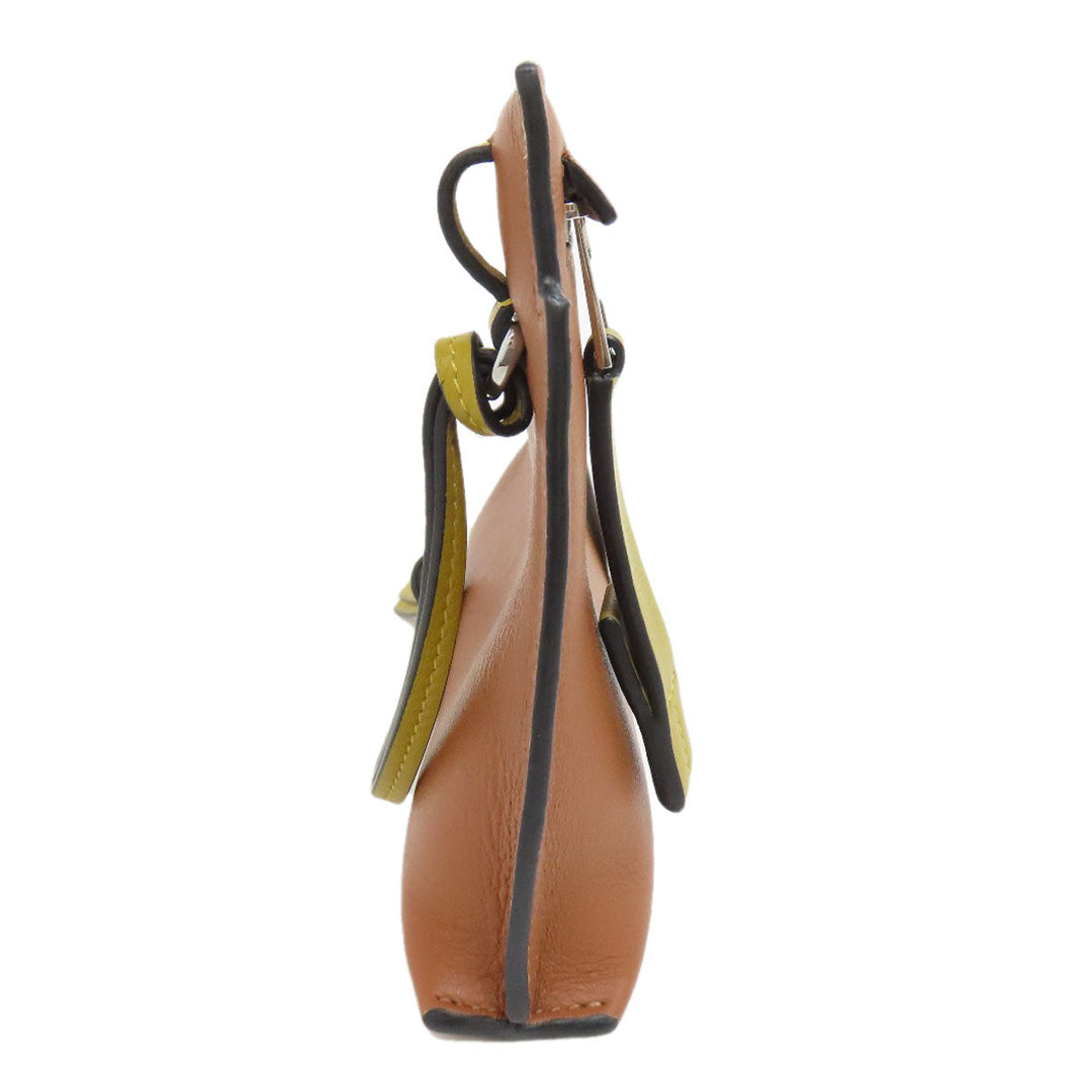 LOEWE Accessory pouch Calfskin Brown T pouch anagram Women Used Authentic