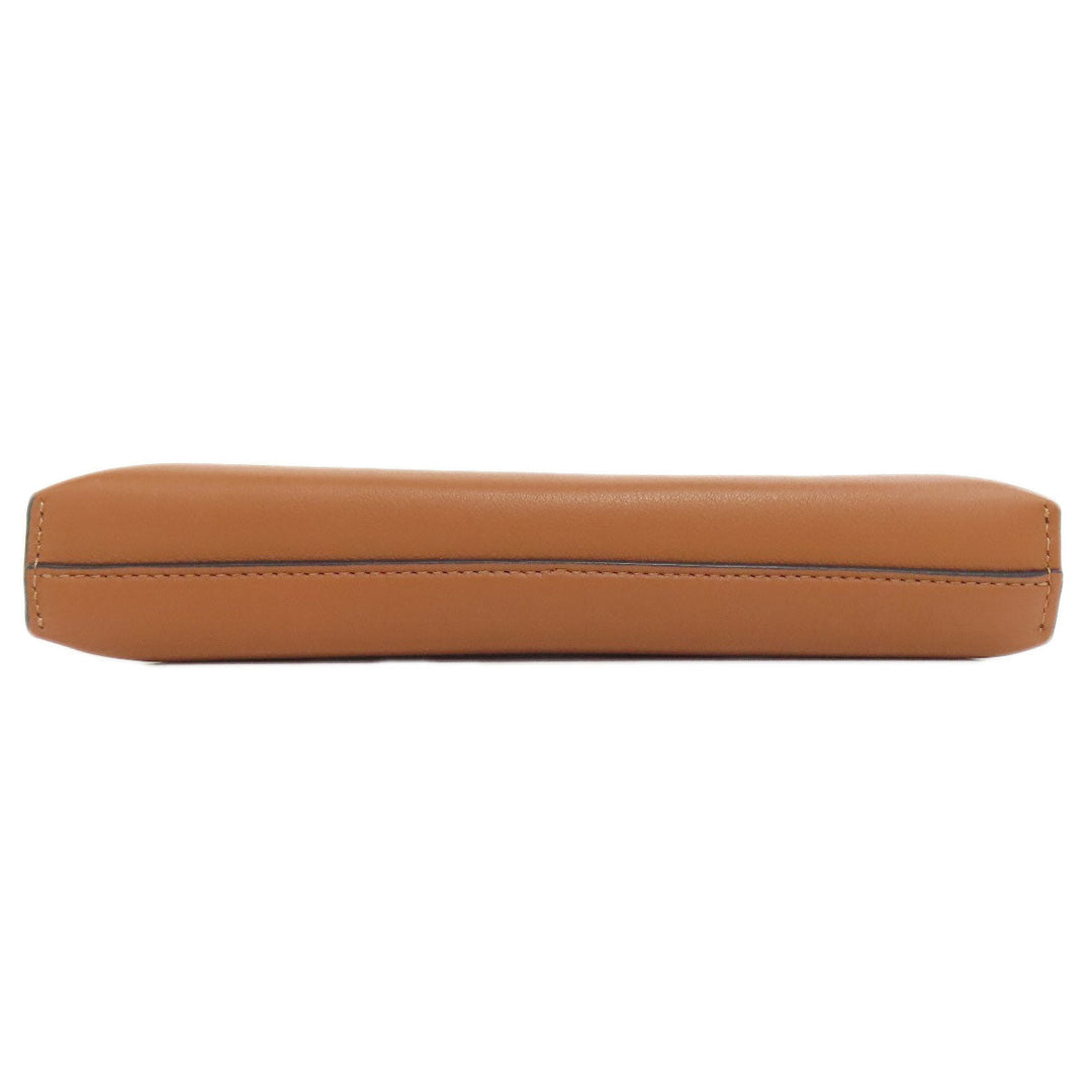 LOEWE Accessory pouch Calfskin Brown T pouch anagram Women Used Authentic