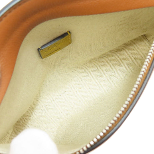 LOEWE Accessory pouch Calfskin Brown T pouch anagram Women Used Authentic