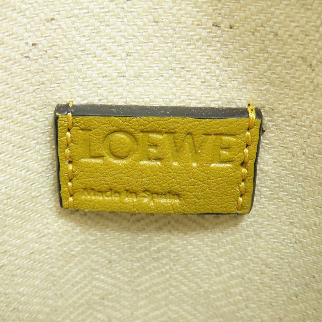 LOEWE Accessory pouch Calfskin Brown T pouch anagram Women Used Authentic