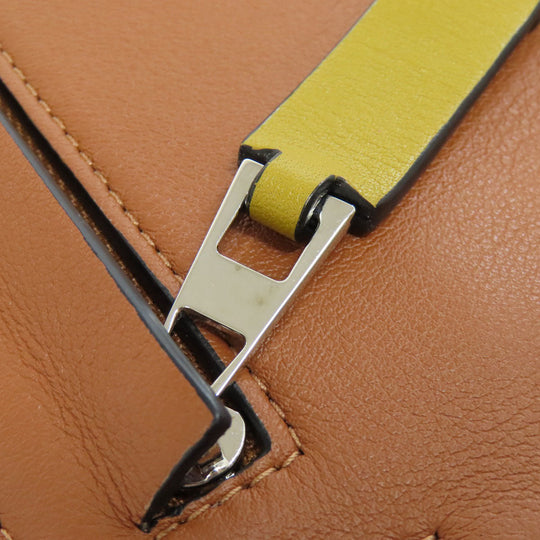 LOEWE Accessory pouch Calfskin Brown T pouch anagram Women Used Authentic