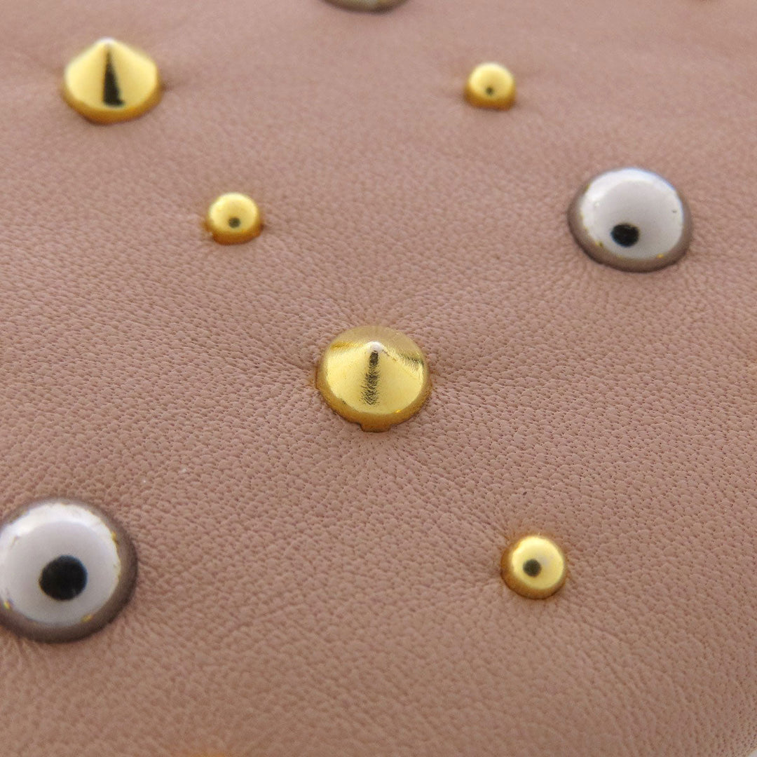 MIUMIU Accessory pouch leather pink Studs Women Used Authentic