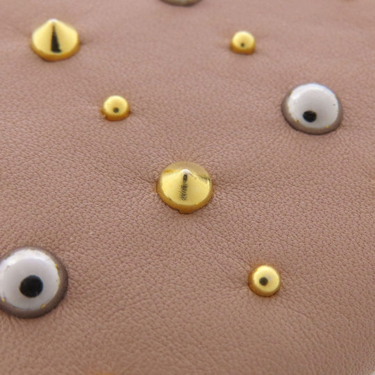 MIUMIU Accessory pouch leather pink Studs Women Used Authentic