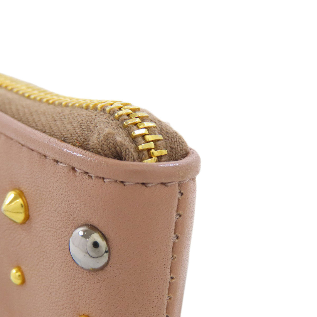 MIUMIU Accessory pouch leather pink Studs Women Used Authentic
