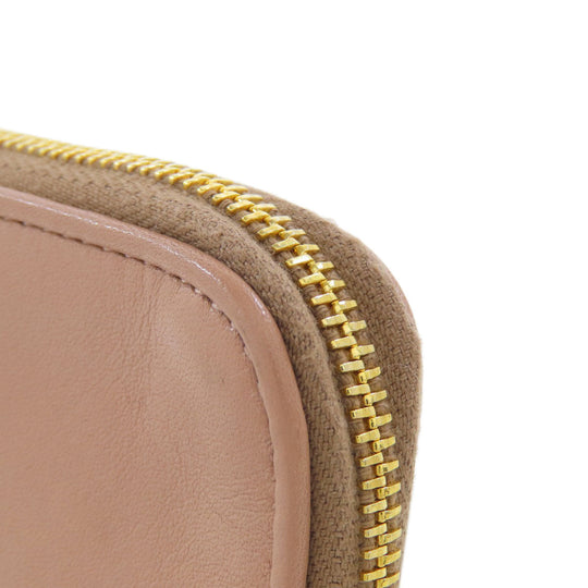 MIUMIU Accessory pouch leather pink Studs Women Used Authentic