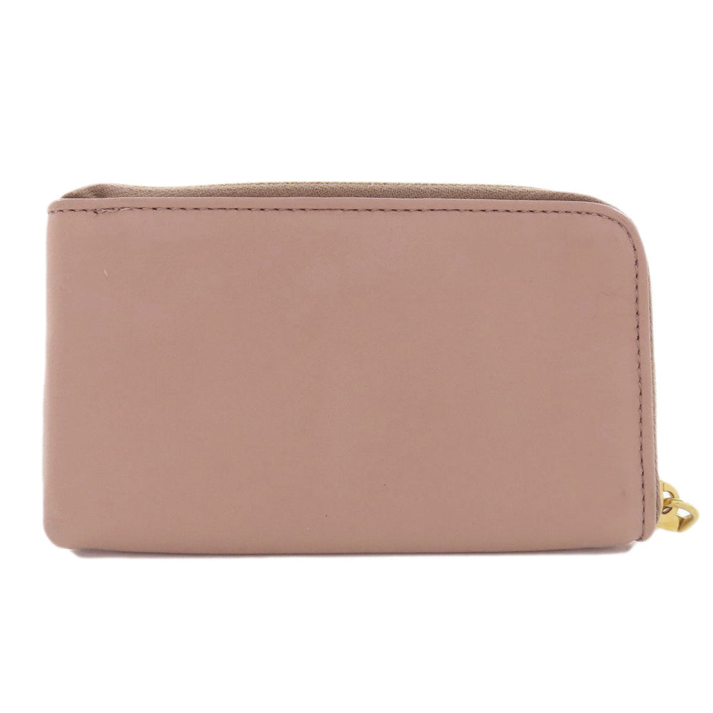 MIUMIU Accessory pouch leather pink Studs Women Used Authentic