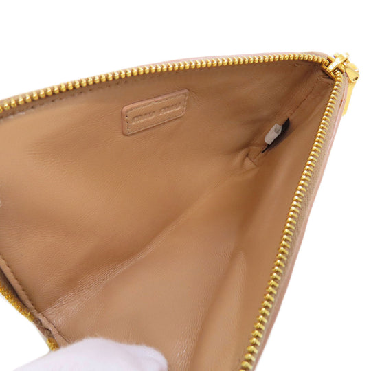 MIUMIU Accessory pouch leather pink Studs Women Used Authentic