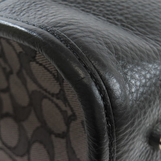 COACH Tote Bag C8418 canvas black Dempsey 40 2WAY Women Used Authentic