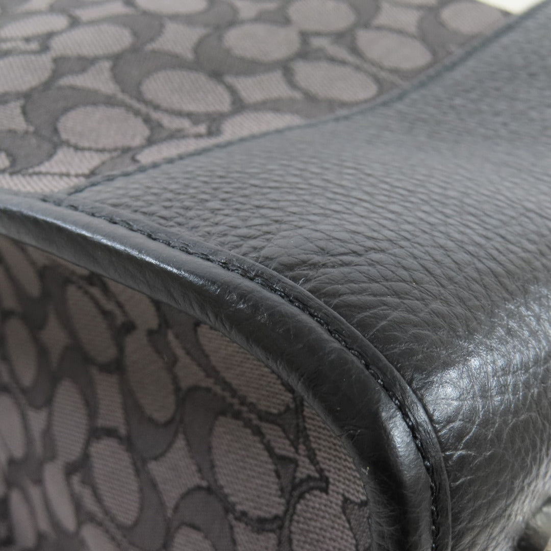 COACH Tote Bag C8418 canvas black Dempsey 40 2WAY Women Used Authentic