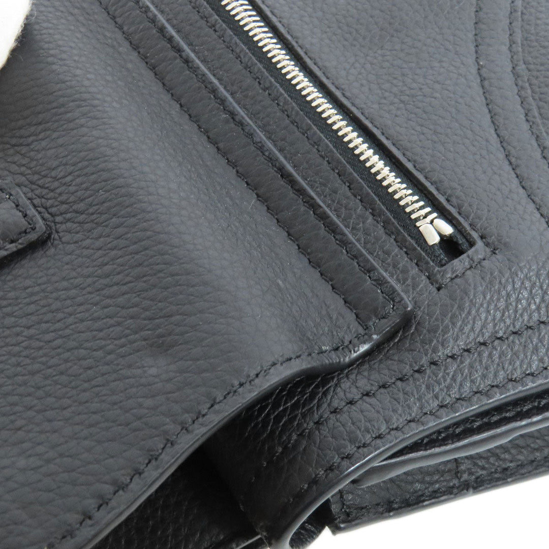 Christian Dior Shoulder Bag Calfskin black saddle Women Used Authentic