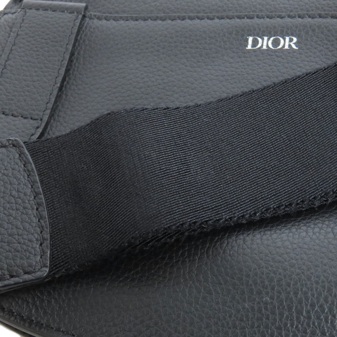 Christian Dior Shoulder Bag Calfskin black saddle Women Used Authentic
