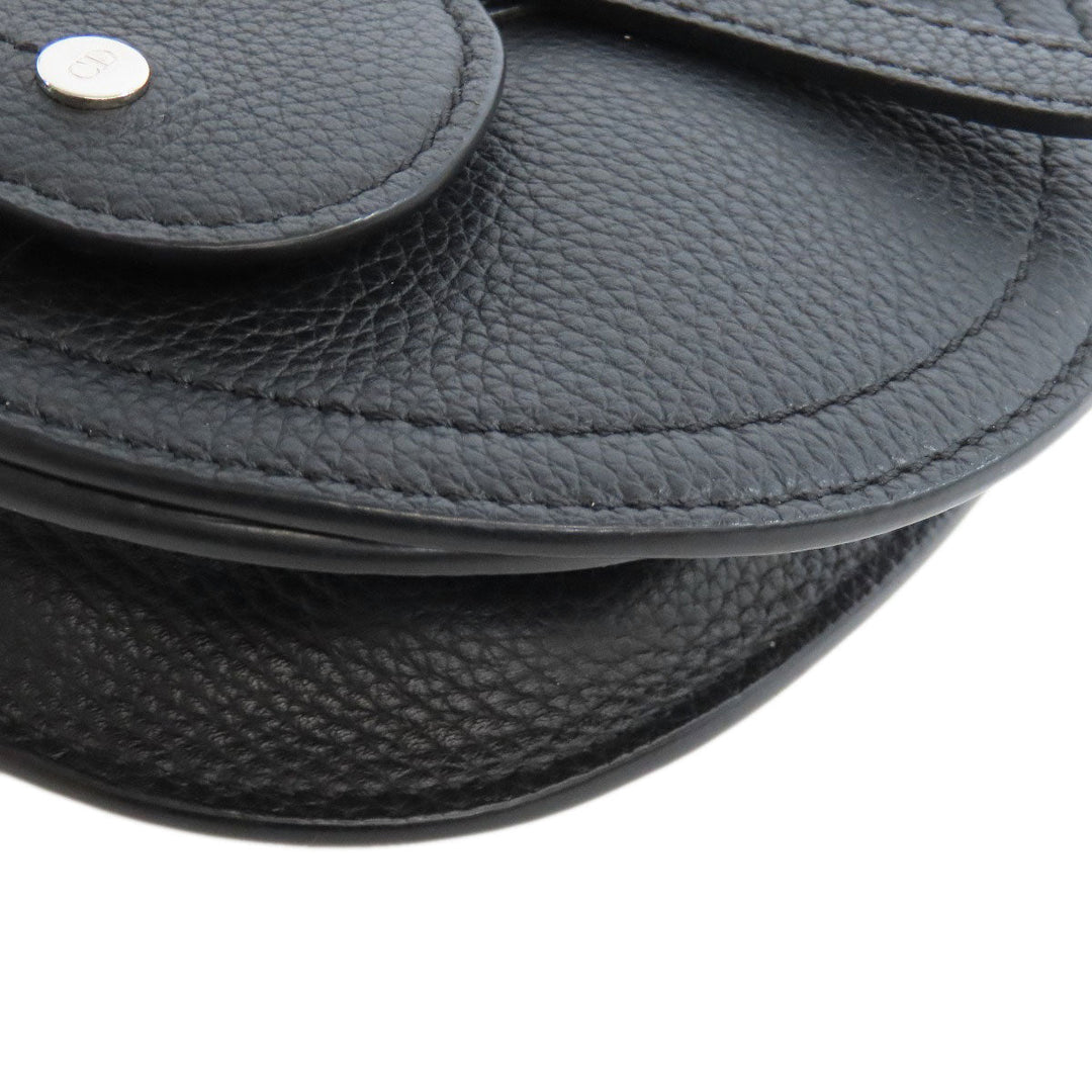 Christian Dior Shoulder Bag Calfskin black saddle Women Used Authentic