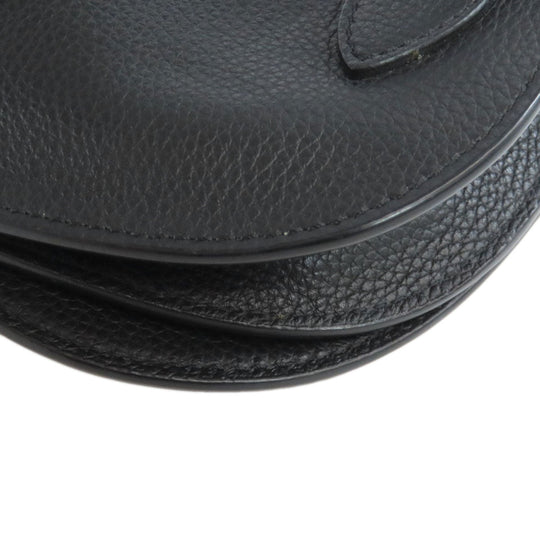 Christian Dior Shoulder Bag Calfskin black saddle Women Used Authentic