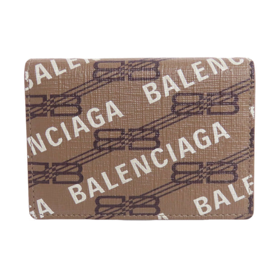 BALENCIAGA Bifold Wallet 594312 leather Brown Tri-fold Wallet Mini Wallet