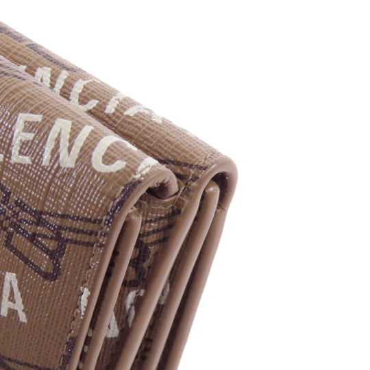 BALENCIAGA Bifold Wallet 594312 leather Brown Tri-fold Wallet Mini Wallet