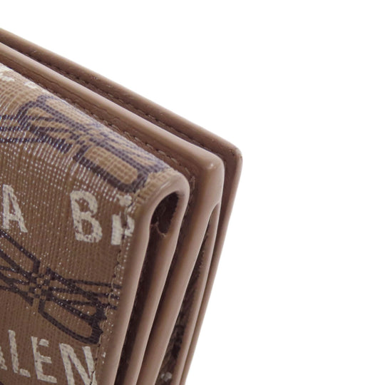BALENCIAGA Bifold Wallet 594312 leather Brown Tri-fold Wallet Mini Wallet