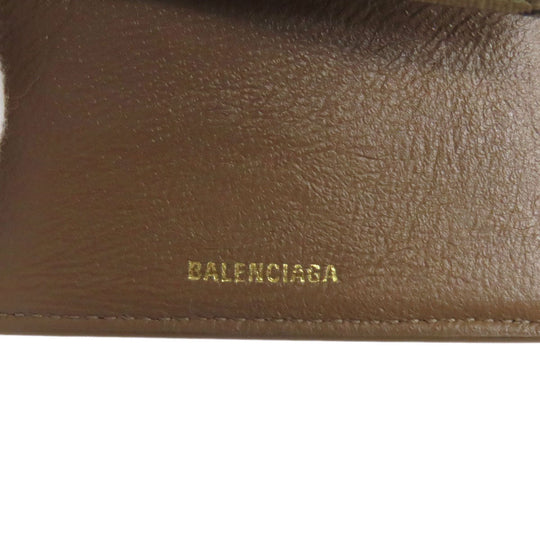BALENCIAGA Bifold Wallet 594312 leather Brown Tri-fold Wallet Mini Wallet