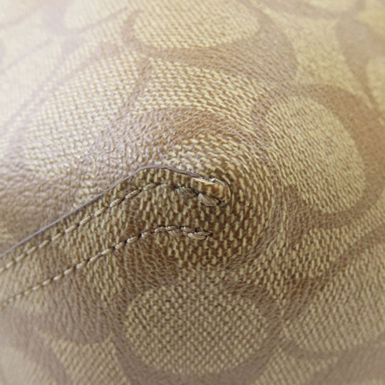 COACH Tote Bag F36658 PVC Brown Reversible Signature Women Used Authentic