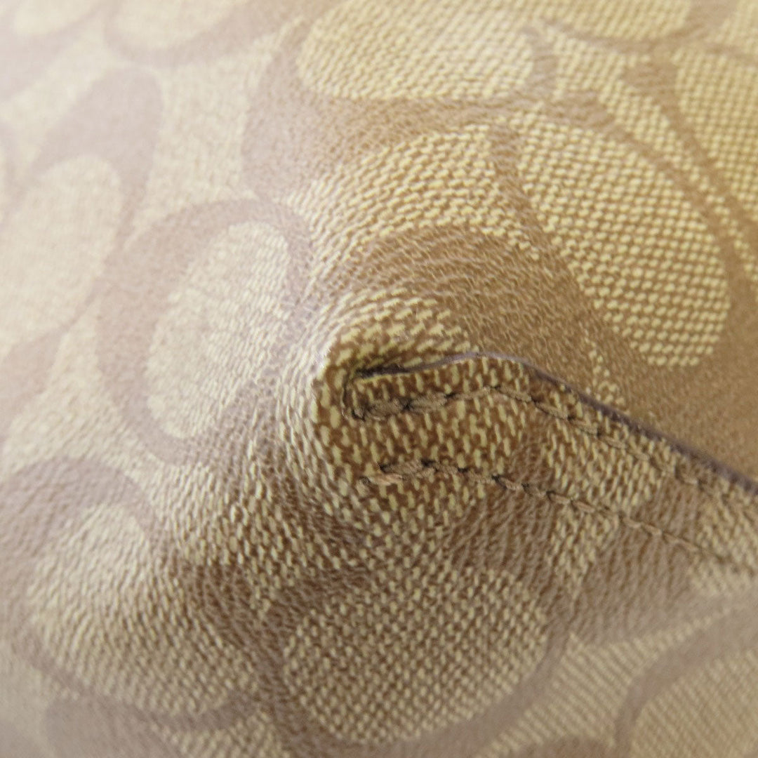 COACH Tote Bag F36658 PVC Brown Reversible Signature Women Used Authentic