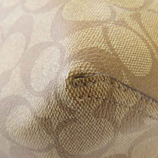 COACH Tote Bag F36658 PVC Brown Reversible Signature Women Used Authentic