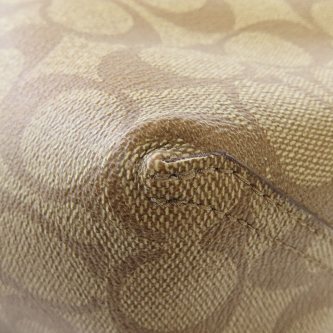 COACH Tote Bag F36658 PVC Brown Reversible Signature Women Used Authentic