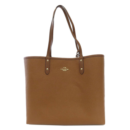 COACH Tote Bag F36658 PVC Brown Reversible Signature Women Used Authentic