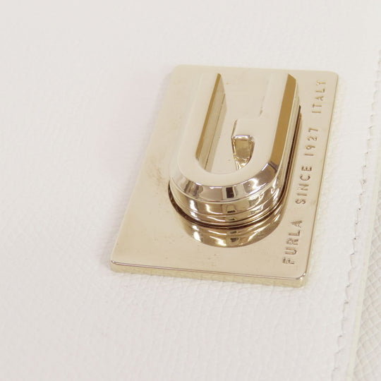 Furla Shoulder Bag leather white Arch logo Women Used Authentic
