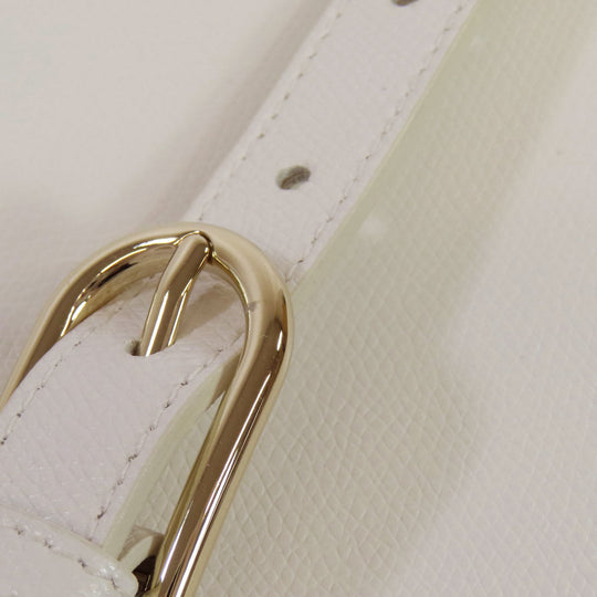 Furla Shoulder Bag leather white Arch logo Women Used Authentic