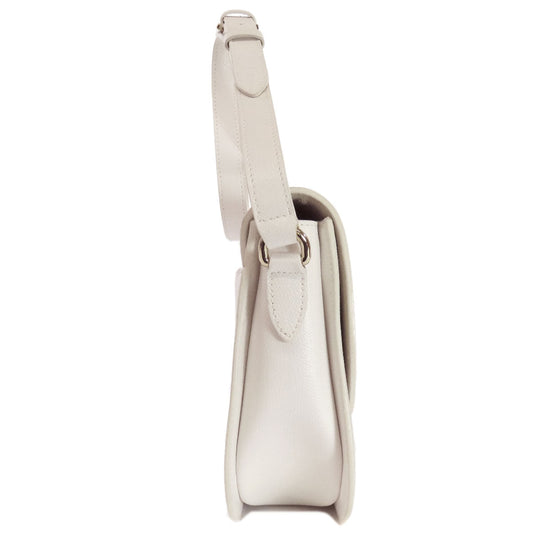 Furla Shoulder Bag leather white Arch logo Women Used Authentic