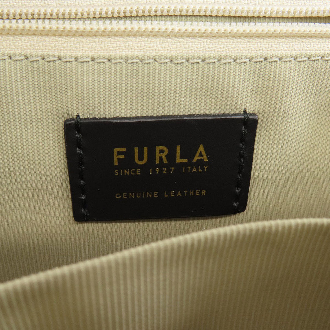 Furla Shoulder Bag leather white Arch logo Women Used Authentic