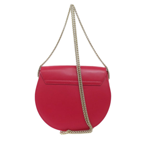Furla Shoulder Bag leather Red ChainShoulder Women Used Authentic