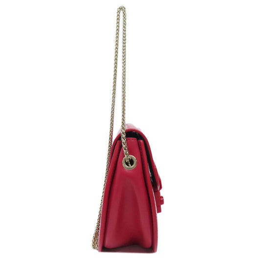 Furla Shoulder Bag leather Red ChainShoulder Women Used Authentic