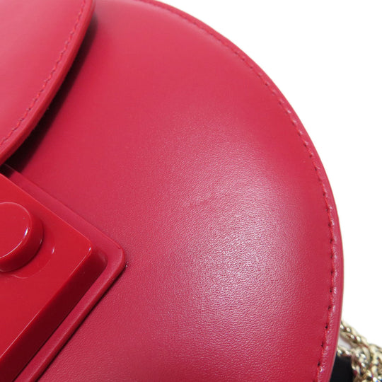 Furla Shoulder Bag leather Red ChainShoulder Women Used Authentic