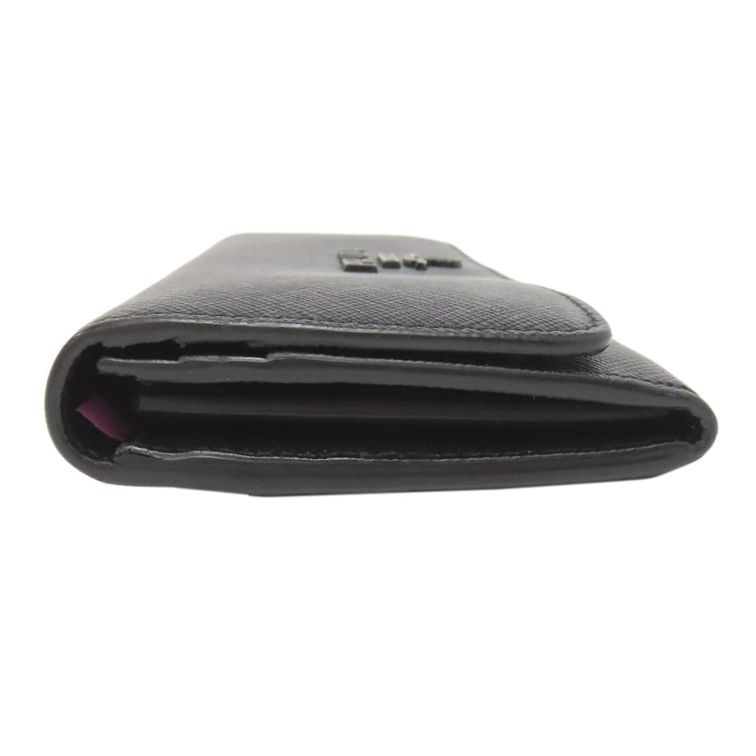 PRADA Long Wallet Purse leather black Safiano mens(Unisex) Used Authentic
