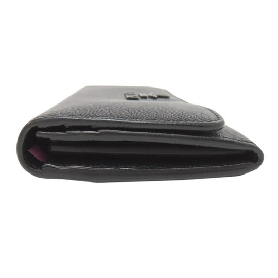PRADA Long Wallet Purse leather black Safiano mens(Unisex) Used Authentic
