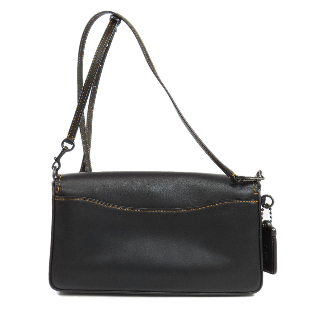COACH Shoulder Bag 20215 leather black Simple design Women Used Authentic